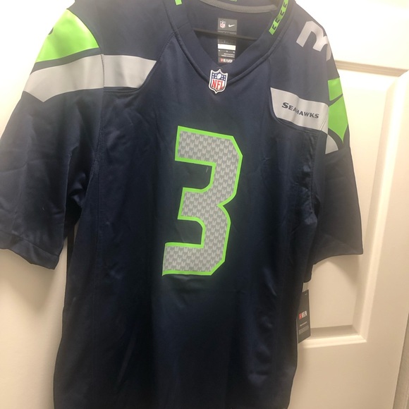 Nike Onfield NFL Seattle Seahawks #3 Wilson Men’s Blue Silver Jersey Size XL - Picture 5 of 11